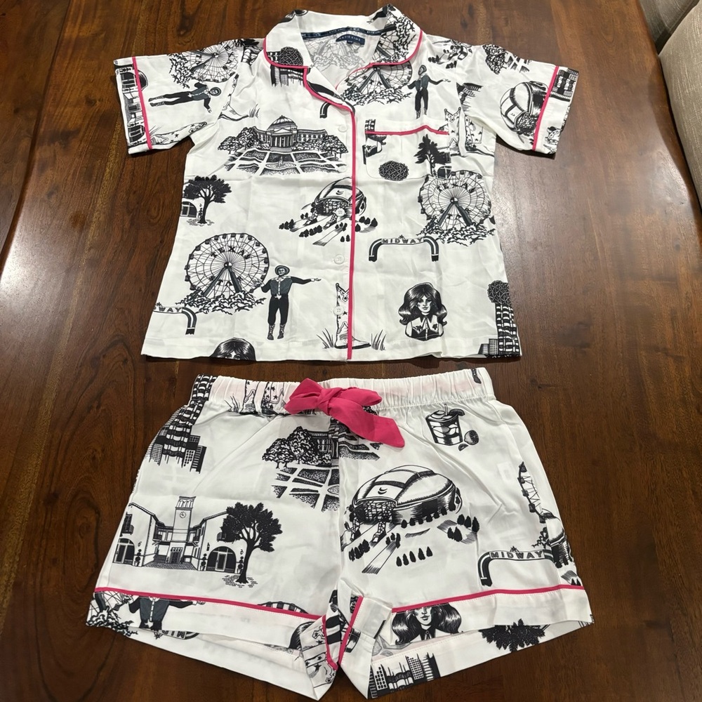 Katie Kime Dallas Toile Short Matching Pajama Set Size XXS Novelty Texas Fair